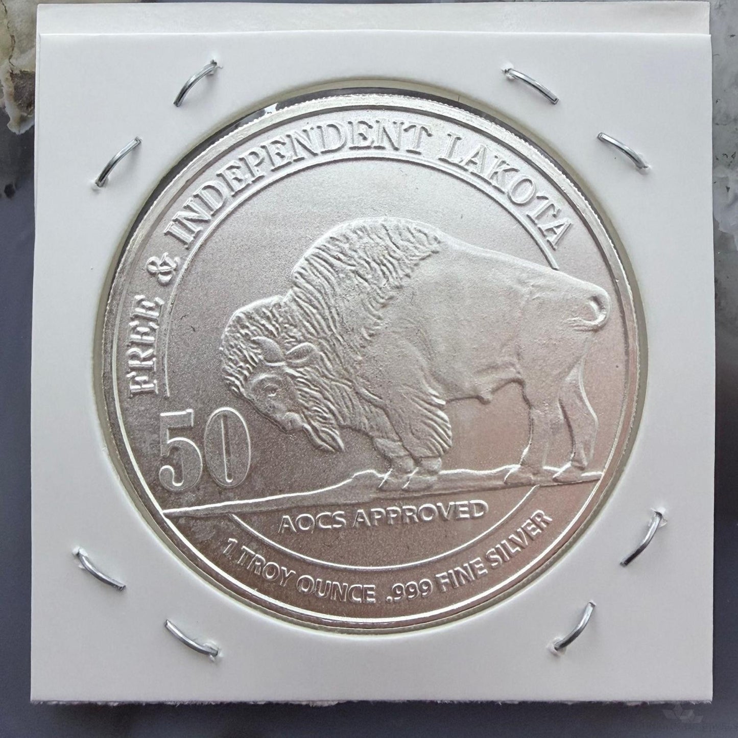 US One Troy Ounce .999 Fine Silver Round Lakota Design #102525-9HXPE