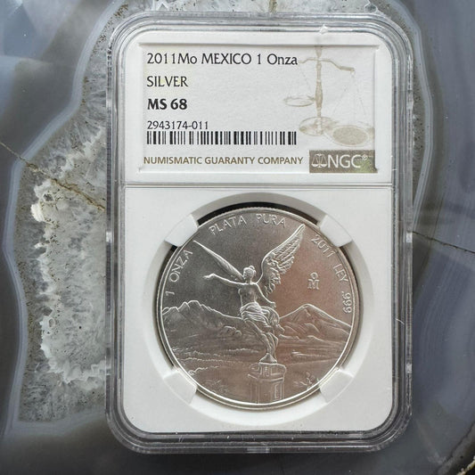 2011 Mexico One Ounce Libertad .999 Fine Silver NGC MS68 #2943174-011