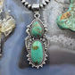 Sterling Silver Southwestern Style Long Turquoise Decorated Pendant For Women