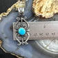 Eva & Linberg Billah Native American Sterling Silver Sandcast Turquoise Unisex Pendant