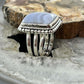 Sterling Silver Southwestern Style Square Blue Lace Agate Ring Size 7.5 For Women
