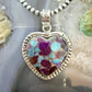 Sterling Silver Southwestern Style Purple Dahlia Heart Pendant For Women
