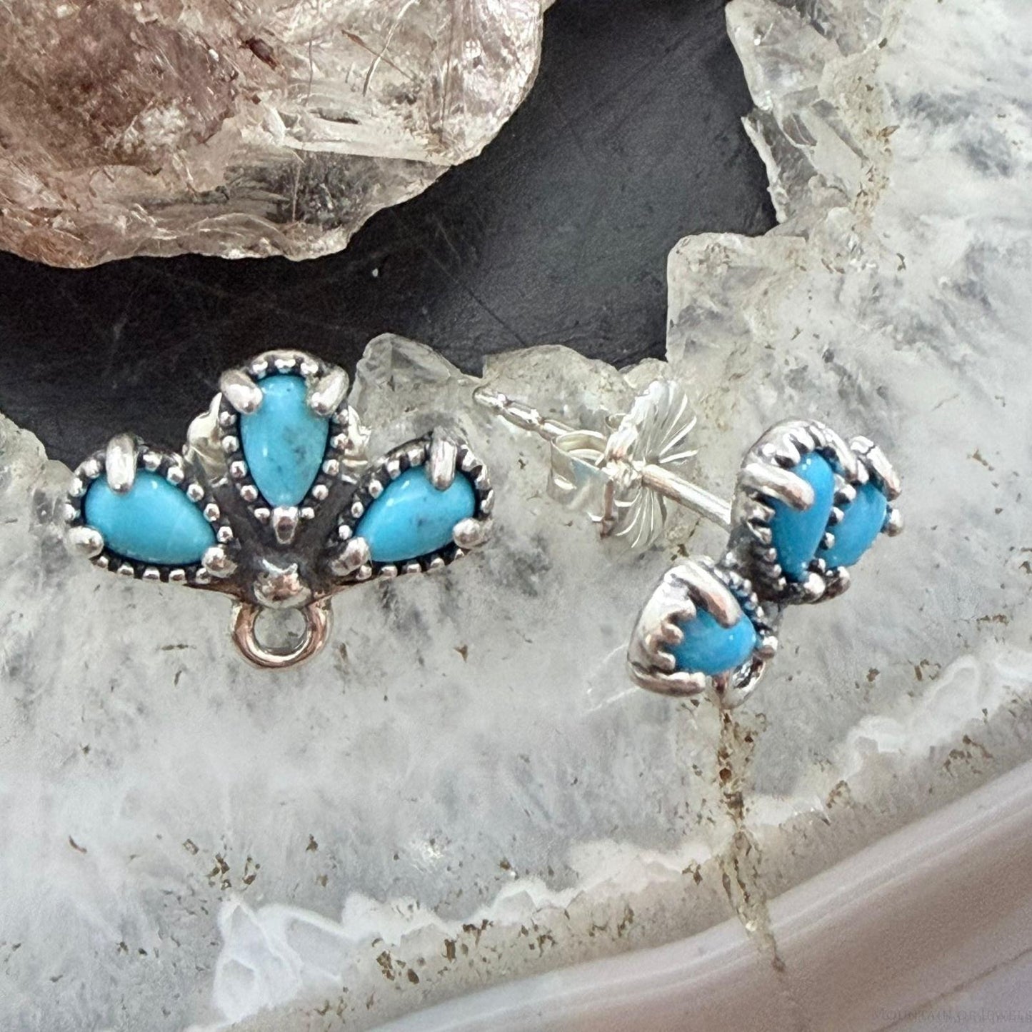Carolyn Pollack Sterling Silver Teardrop Turquoise Stud Earrings For Women