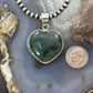 Sterling Silver Southwestern Style Malachite Heart Pendant For Women