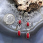 Carolyn Pollack Sterling Silver 4 Coral Decorated Dangle Earrings For Women