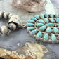 Sterling Silver Southwestern Style Turquoise Decorated Large Cluster Pendant For Women