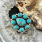 Sterling Southwestern Style Mohave Turquoise Cluster Ring Size 8 For Women #1