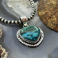 Sterling Silver Southwestern Style Azurite Malachite Heart Pendant For Women