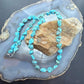 Sterling Silver Southwestern Style Natural Turquoise w/Silver Beads Necklace For Women