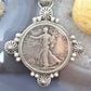 1936 Genuine 90% Silver US Walking Liberty Half Dollar Decorated Unisex Pendant