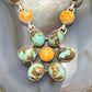 Sterling Silver Southwestern Style Turquoise & Spiny Oyster 21" Necklace For Women