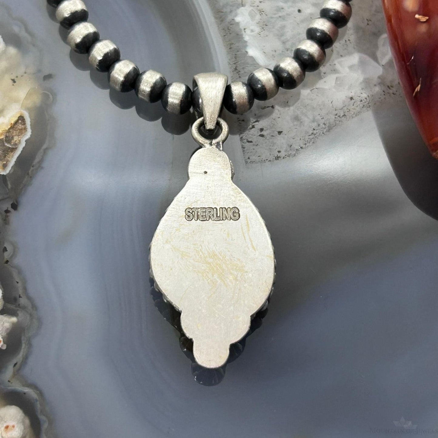 Sterling Silver Southwestern Style Golden Hill Turquoise Decorated Pendant For Women