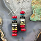 Tommy & Rosita Singer Sterling  Silver Coral, Onyx, Turquoise Bead Dangle Earrings For Women