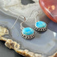 Sterling Southwestern Style Round Mojave Turquoise Dangle Earrings For Women