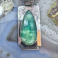 Frank Chavez Native American Sterling Silver Teardrop Faceted Moss Agate Pendant