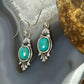 Sterling Silver Southwestern Style Oval Mohave Turquoise Dangle Earrings For Women