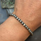 Sterling Silver 5mm Navajo Pearl Beads Stretch Bracelet For Women