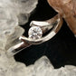 14K White Gold Solitaire Diamond Ring Size 6.5 For Bridal