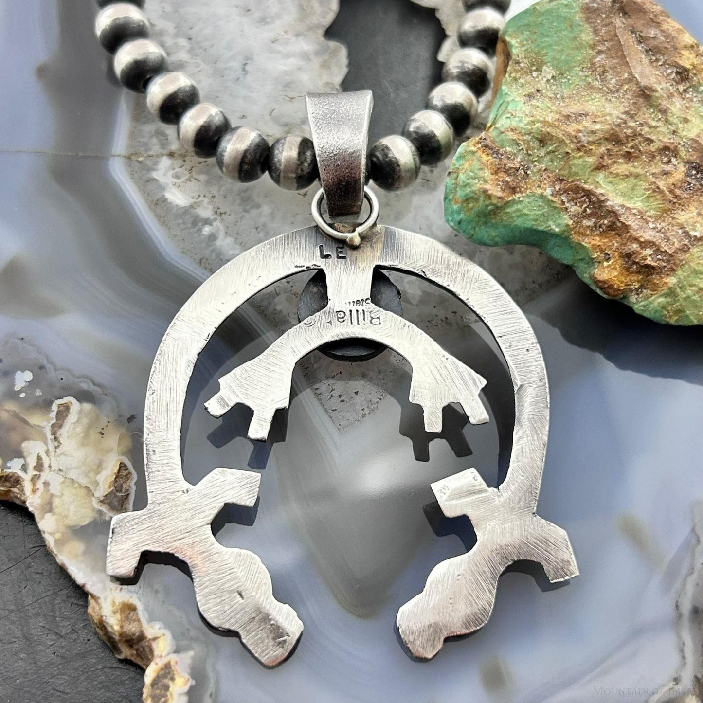 Eva & Linberg Billah Native American Sterling Silver Orange Spiny Oyster Unisex Naja Pendant