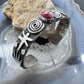 Alex Sanchez Native American Sterling  Silver Petroglyph Coral Bracelet For Women