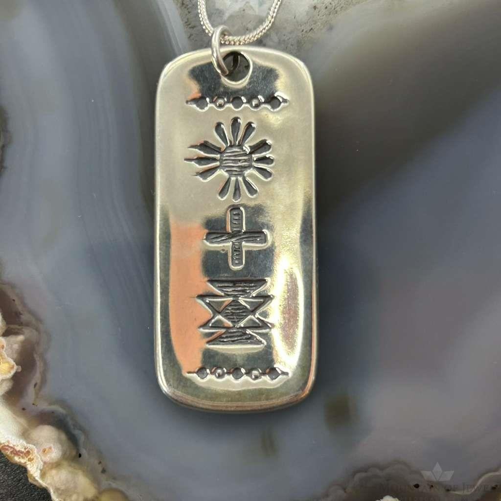 Carolyn Pollack Sterling Silver With Double Sided Symbol Unisex Pendant Necklace