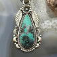 Sterling Silver Southwestern Style Teardrop Matrix Turquoise Decorated Pendant For Women