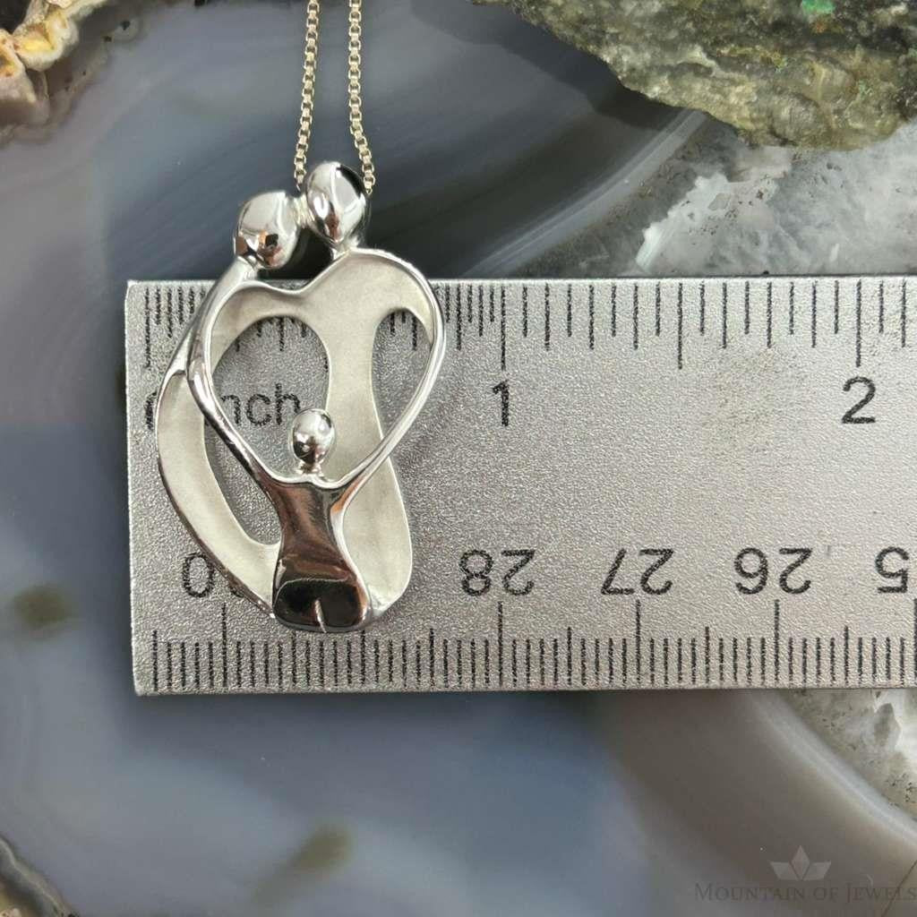Carolyn Pollack Sterling Silver Loving Family of 3 Pendant Necklace For Women
