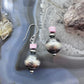 Native American Sterling Silver Navajo Pearl Bead Pink Conch Dangle Earrings For Women