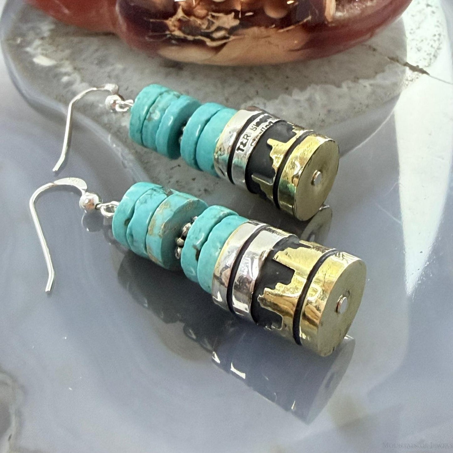 Tommy & Rosita Singer Sterling Silver Turquoise Beads Dangle Earrings For Women