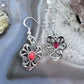 Carolyn Pollack Sterling Silver Red Jasper Floral Dangle Earrings For Women