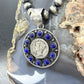 Genuine 90% Silver Mercury Dime Coin w/Lapis Decorated Unisex Pendant