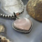 Sterling Silver Southwestern Style Rose Quartz Heart Pendant For Women #1