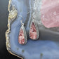 Sterling Southwestern Style Teardrop Rhodochrosite Dangle Earrings For Women
