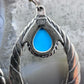 Carolyn Pollack Sterling Silver Teardrop Sleeping Beauty Turquoise Hoop Dangle Earrings For Women