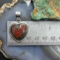 Sterling Silver Southwestern Style Seam Agate Heart Decorated Pendant For Women