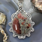 Sterling Silver Southwestern Style Wide Teardrop Peanut Obsidian Pendant For Women