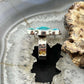 Sterling Southwestern Style Mohave Turquoise Cluster Ring Size 8 For Women