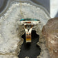 Sterling Silver Southwestern Style Teardrop Malachite Chrysocolla Ring Size 9 For Women