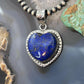 Sterling Silver Southwestern Style Lapis Heart Decorated Pendant For Women #2