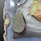 Sterling Silver Large Teardrop Druzy Quartz Double Sided Fashion Pendant For Women