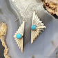 Michael Nez Navajo Sterling Silver Rounded Turquoise Cloud Dangle Earrings For Women