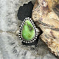 Sterling Silver Southwestern Style Teardrop Sonora Gold Turquoise Adjustable Ring For Women #3