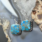 Sterling Silver Southwestern Style Blue Copper Turquoise Dangle Earrings For Women #1