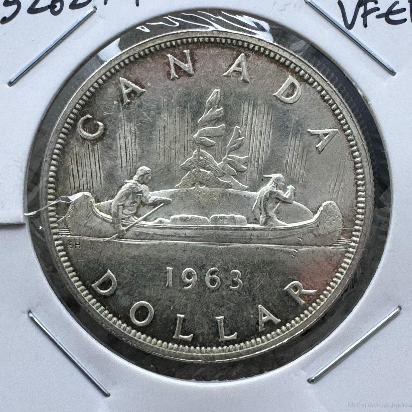 1963 Vintage Canada One Silver Dollar 0.6 Troy Ounce .800 VF-EF #52624-10L