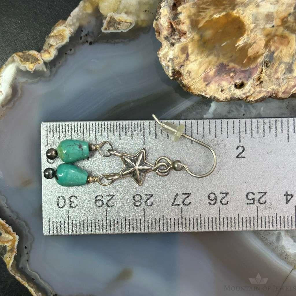 Carolyn Pollack Sterling Silver Turquoise Beads & Star Charm Dangle Earrings For Women