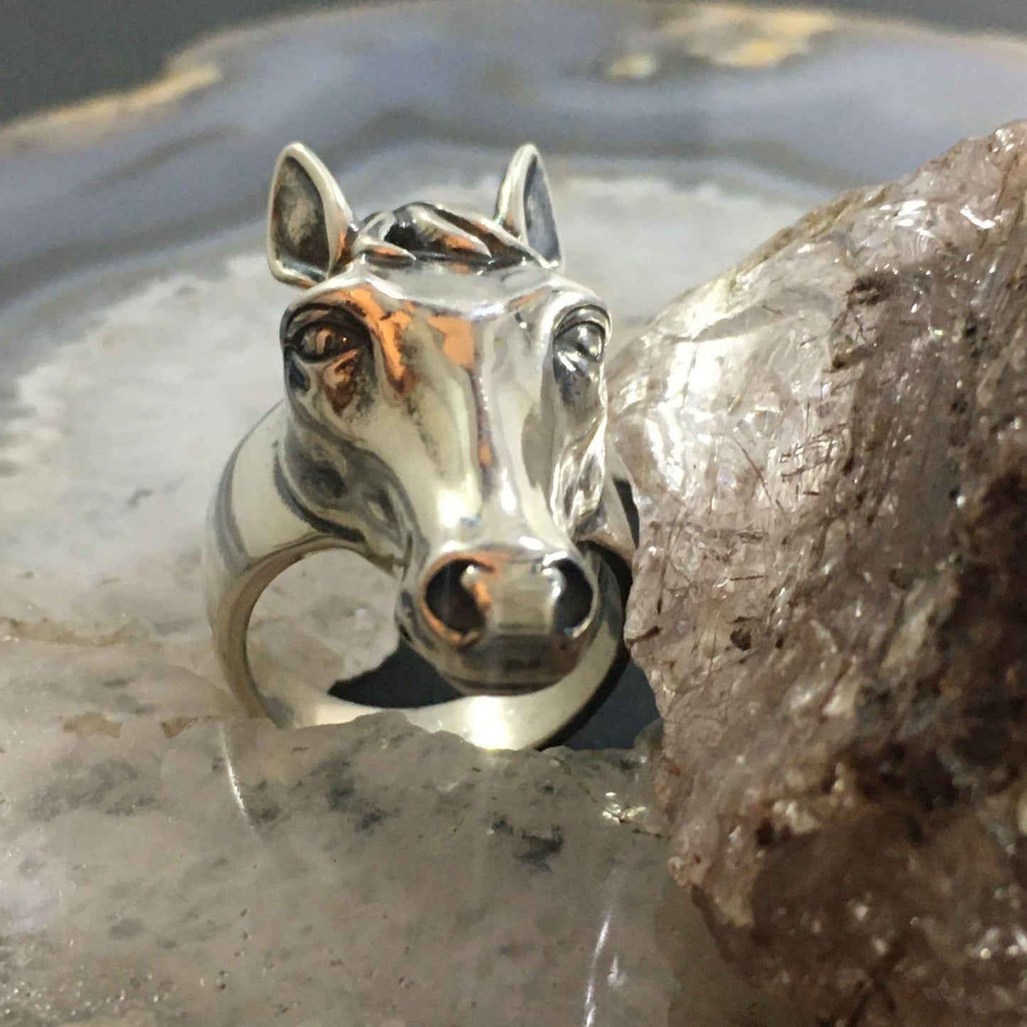 Carolyn Pollack Southwestern Style Sterling Silver Horse Head Ring For Women