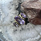 Carolyn Pollack Sterling Silver & Brass 3 Faceted Amethyst Decorated Ring For Women