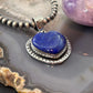 Sterling Silver Southwestern Style Lapis Heart Decorated Pendant For Women