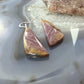Sterling Silver Triangle Plum Moss Agate Slab Dangle Earrings For Women #506