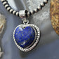 Sterling Silver Southwestern Style Lapis Lazuli Heart Pendant For Women